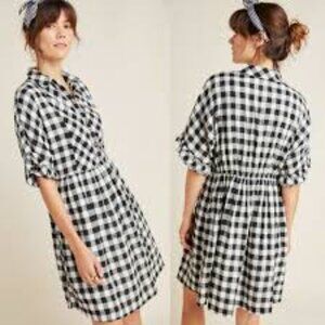 Anthropologie Gingham Mini Dress